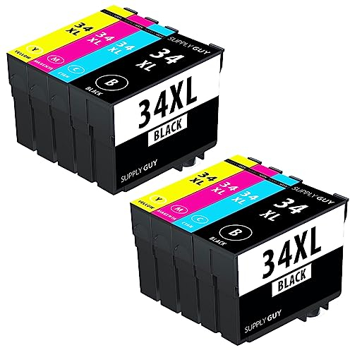 Supply Guy 8 Druckerpatronen kompatibel mit Epson 34XL / 34 XL Multipack passend für WF-3700 WF-3720dw WF-3720dwf WF-3720 WF-3725dwf