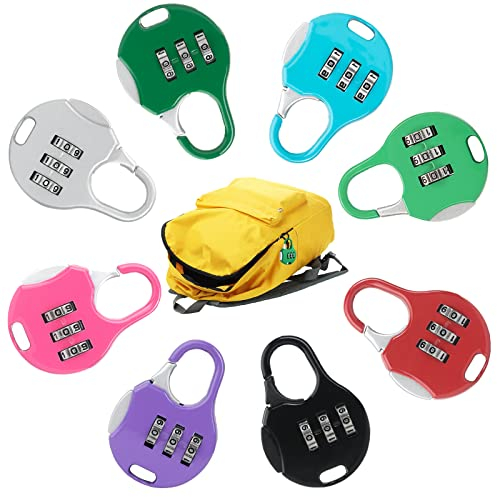 8 Stück Mini Schloss Stelliges Sicherheitsschloss Zahlenschloss Koffer Zahlenschloss für Reisen Reisekoffer Rucksäcke Lockers Case Gepäc Fitnessstudio Koffer Schrank Schreibtisch
