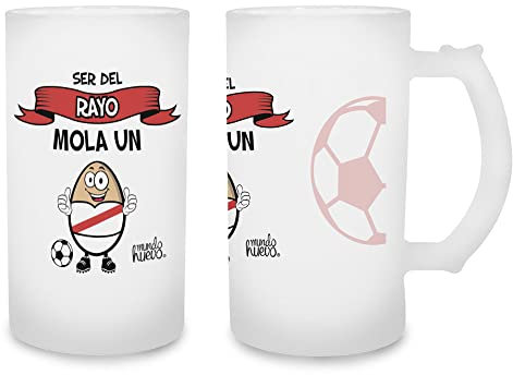 Jarra de cerveza Ser del Rayo mola un huevo. Cristal esmerilado de primera calidad AAA. 80 x 150 mm. 500 ml