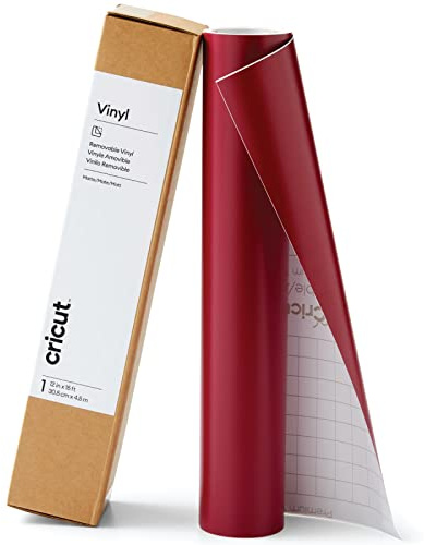 Cricut Vinyle Amovible | Bordeaux | 4,6m (15ft) | Rouleau de vinyle adhésif | Compatible avec toutes les machines de découpe Cricut
