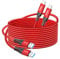 Cable USB C rojo de 10 pies, transferencia de datos de 10 Gbps, cable de sincronización USB 3.2 Gen 2 a USB C, cable de carga rápida para iPhone 16 Pro, Samsung Galaxy S23, controlador PS5, cámara web