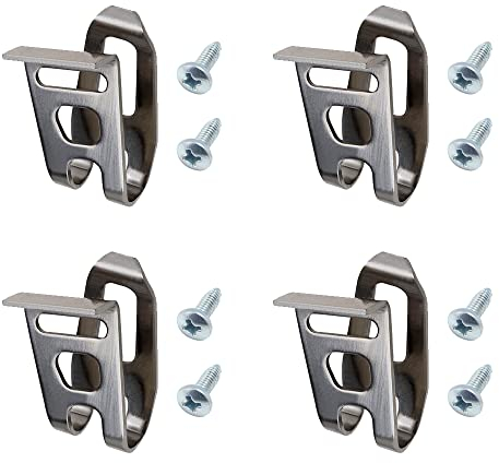 Dofu 4 Clips De Gancho Para CinturóN De Taladro EléCtrico Con Tornillos Clip De CinturóN De Acero Inoxidable Ganchos De Repuesto Herramienta Para Taladro EléCtrico (Plata)