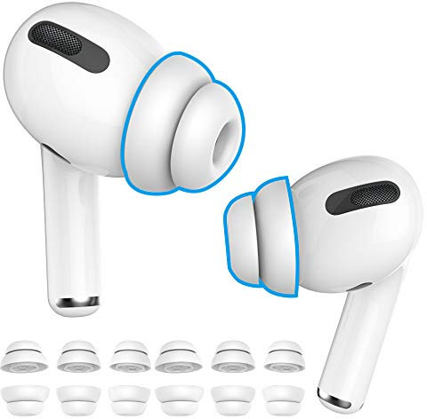 Delidigi 6 Pares AirPods Pro y Pro 2 Almohadillas de Silicona de Doble Brida Accesorios de Reemplazo de Auriculares para Los Oídos Compatible con Apple AirPods Pro (2019)/ Pro 2 (2022)