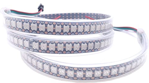 1M 144 LEDs/Pixels/m WS2812B Schwarz PCB RGB adressierbare Strip Streifen mit 5050 SMD LEDs Wasserdicht IP67