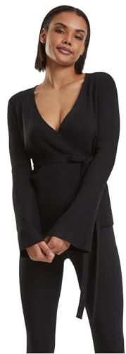 Urban Classics Damen Ladies Rib Knit Wrapped Cardigan