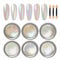 GZMAYUEN Weiß Pearl Chrome Nail Powder Cromepulver Nägel, Glassy Pearl Effect Glazed Donut Nagel Pulver, 6 Farbe Aurora Crome Pulver Nägel Für Nagelstudio