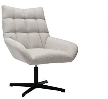 Miliboo Design Sessel im beigen Strukturiertem Samtdesign drehbar King