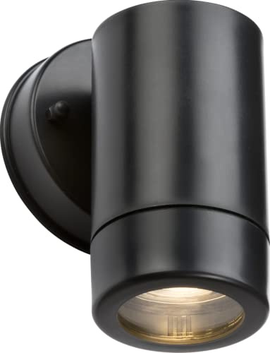 Knightsbridge Eamon - 230V IP54 GU10 Polycarbonate Single Wall Light - Black