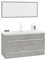 vidaXL Conjunto de Muebles de Baño 3 Piezas Espejo Lavabo Armario Mobiliario Almacenamiento Inferior Aseo Pared Cajones Estantes Gris Hormigón
