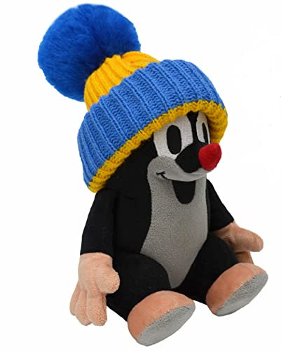 Plüschtier Kuscheltier 20 cm Original Der Kleine Maulwurf mit Blau Mütze, Sitzend und Sprachend Stofftier Schmusetier für Kinder Baby Jungen Mädchen