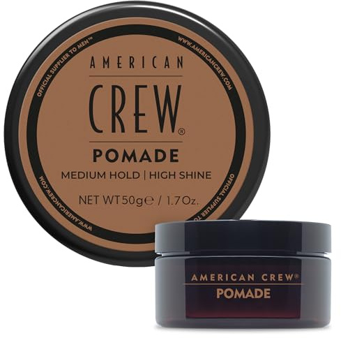 American Crew Men's Hair Pomade, Like Styling Gel with Medium Hold & High Shine, Travel Size, 1.7 oz