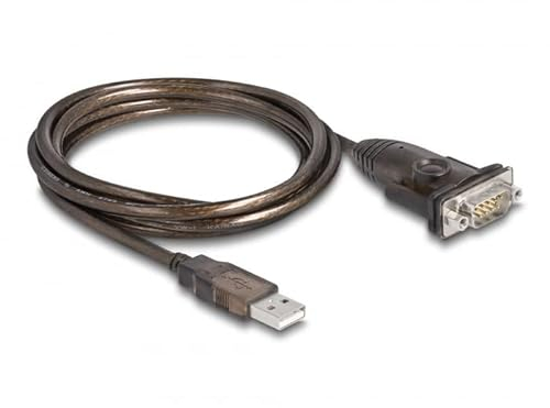 DeLOCK Adapter USB 2.0 Typ-A zu 1 x Seriell RS-232 D-Sub 9 Pin Stecker mit Muttern 1,5 m