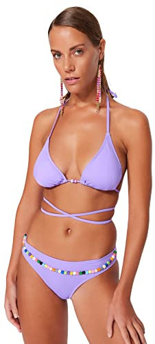 Trendyol Damen Woman Low Waist Normal Trotter Bikini Bottom Baby Badebekleidung, Flieder, 34