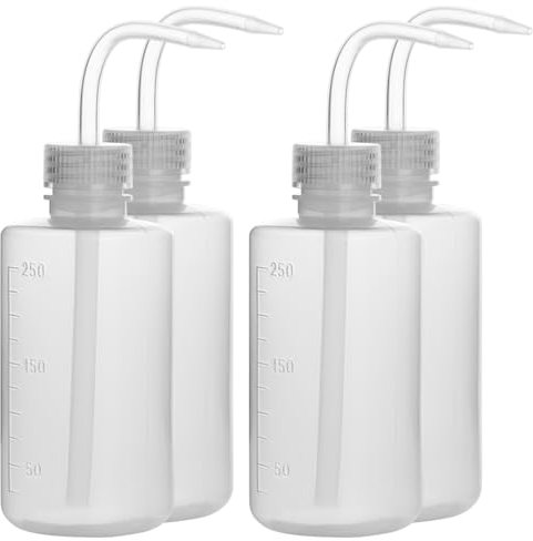 stonylab 4 Paquet 250 ml Flacons de Lavage en Plastique à Squeeze avec LDPE Ouverture Etroite, Bouteille D'arrosage à Presser Squeeze Wash Bottle, 250 ml