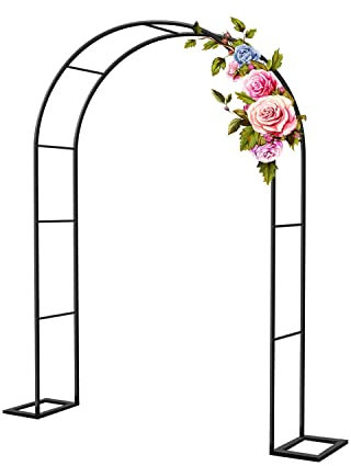 Outdoor Metal Garden Arch Heavy Duty Rose Arbor Climbing Plants Support Archway Large wedding Arches 160cm 180cm 200cm 120cm wide (Size : W140 x H230cm)