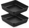 Homikit Bandeja cuadrada de acero inoxidable de 21 cm, forma cuadrada para tartas, juego de 2 unidades, antiadherente, para lasaña/pasteles/tostadas, No apta para Airfryer
