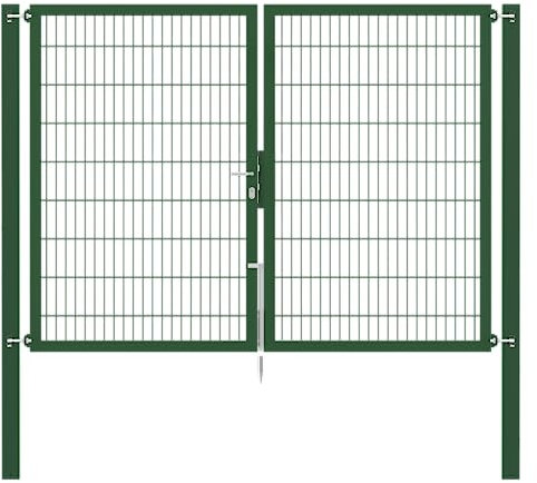 Alberts 636852 Doppeltor Flexo Plus mit Zubehör | verschiedene Breiten und Höhen | Pfostenstärke 100 x 100 mm | grün | Breite 250 cm | Höhe 180 cm