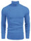 COOFANDY Men's Jumpers Turtle Neck Cable Knitted Jumpers Slim Fit Pollover Sweater Sky Blue