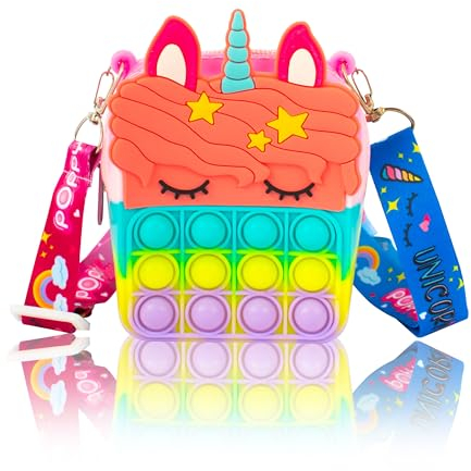Chimpanzee Poppy Bag (Regenbogen) – Einhorn-Tasche, Stressabbau für Kinder, Pop IT