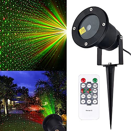 SAKEMA Projecteur de noël à Distance, lumière d'extérieur, Vert, Rouge, LED étoiles, projecteur for décoration de fête et de Vacances 9.23