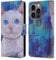 Head Case Designs Licenza Ufficiale Jody Wright Graziosi Occhi Azzurri Collezione per Cani E Gatti Custodia Cover in Pelle a Portagoglio Compatibile con Apple iPhone 14 PRO