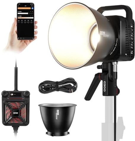 ZHIYUN Molus G300 [Official] Videolicht 300W, COB LED Videoleuchte mit Bowens Mount, Bi-Color Streaming Licht mit 60900 Lux/ 2700~6500K/ CRI≥95/ TLCI≥97/ APP Control, Ultraleise Video/Foto Licht