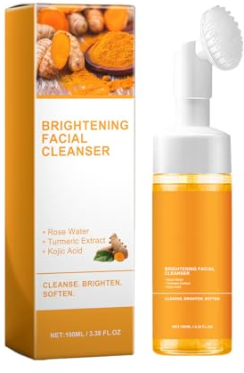 Curcuma Clear Gesichtsreinigung, Beruhigender Reinigungsschaum, Make-up Entferner, 110ml (Gelb)