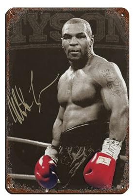 WGRWA Poster, Motiv: Boxer Mike Tyson, Retro-Poster, Metallblechschild, schicke Kunst, Retro, Eisenmalerei, Bar, Menschen, Höhle, Café, Familie, Garage, Poster, Wanddekoration, 20 x 30 cm