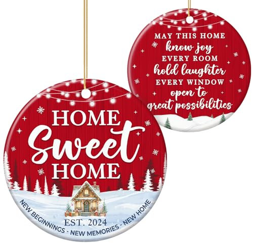 ZAGKOO Nuovi ornamenti per la casa 2024 - Primo Natale nella nostra nuova casa 2024 Decorazioni per albero di Natale, nuove idee regalo per la casa 2024 per Natale, regali per la prima casa per donne,