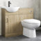 Affine® 950mm Bathroom Vanity Unit Toilet WC Unit Combination Basin Sink Storage Cabinet Cupboard Freestanding, Soft Close Door, Oak Wood
