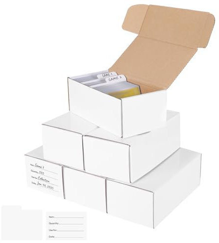 ZMCYN 6 Pack Trading Card Storage Box, Cardboard Card Storage Boxes with 30 Dividers, Card Collection Boxes for Baseball, Football, Basketball Card Storage