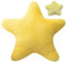 Roinaid Kissen Stern Sternkissen 18cm Kissen Kinderzimmer Stern Plüschkissen Weich, Flauschig und Süß Familienschlafzimmerdeko für Jungen und Mädchen mit Brosche (Gelb)