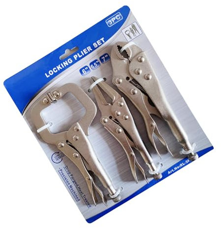 3Pcs Heavy Duty C Clamp Assorted Locking Welding Clamp Locking Pliers Set for Hand Repair Tool Woodworking Accessories