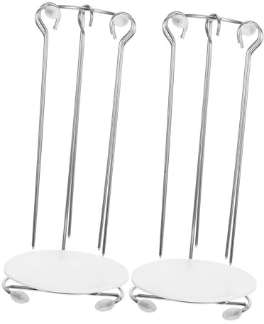 BAZEITFLOW Soporte para Brochetas Inoxidable 2 Piezas Parrilla para Barbacoa Accesorios para Asar para Picnics y Reuniones de Limpiar y Desmontar