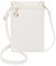 Bomiclss Small Phone Shoulder Bag Women's Leather Crossbody Phone Bag with Adjustable Wide Strap Mobile Phone Pouch Bag (White)