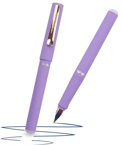 McNeill - Ghost Pen - Pastelfarben - radierbarer Füllhalter für Schule & Alltag | Für Rechts- & Linkshänder | Thermisch radierbare Tinte, ergonomisch, nachfüllbar (Pastel lila)