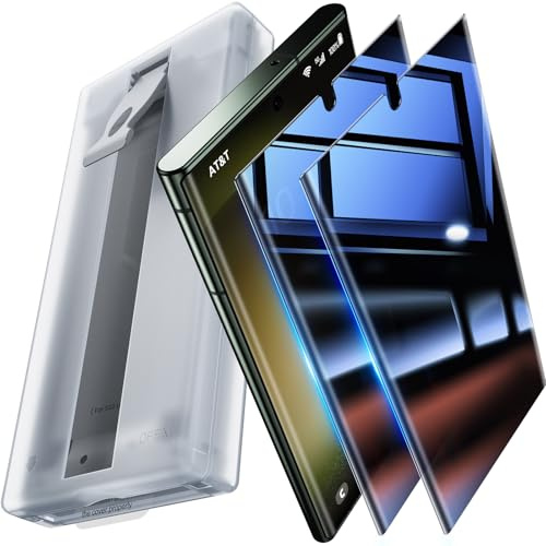 UniqueMe für Samsung S22 Ultra/S23 Ultra Sichtschutz PET Folie - 2 Stück | Privacy Displayschutz Sichtschutz für S22 Ultra/S23 Ultra Schutzfolie, Auto Installation, Anti Spy Screen Protector
