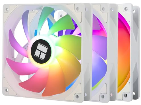 Ventilador TR-Thermalright TL-C12CW-S X3 de 120 mm CPU PWM ARGB, refrigeración silenciosa de 1550 rpm, color blanco, paquete de 3 unidades, se puede acoplar con chasis/CPU enfriador