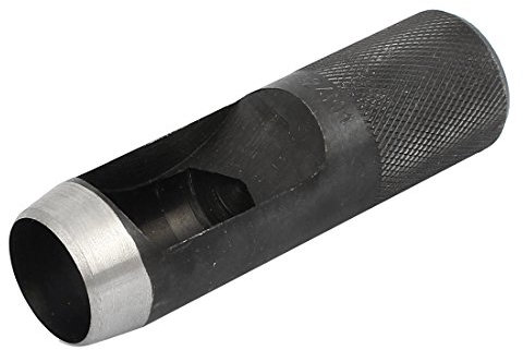 sourcing map 25mm Diámetro Mango Estriado Herramienta de Perforación Punta Hueca para Cinturón Correa de Cuero