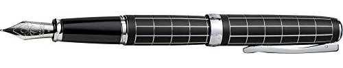 DIPLOMAT D40101028 A plus Rhomb Guilloche Lapis Füllfederhalter mit Stahlspitzen, schwarz