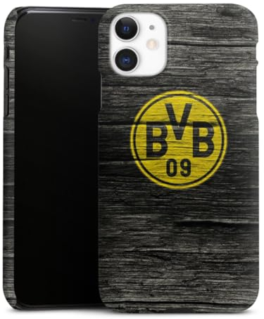 Premium Case kompatibel mit Apple iPhone 11 Smartphone Handyhülle Schutzhülle matt Borussia Dortmund BVB Holzoptik