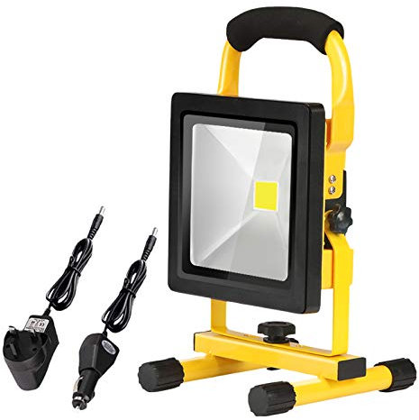 20W LED Work Light Rechargeable Super Bright 3000 Lumen Portable Battery Floodlight Waterproof Outdoor Security Light for Camping Hiking Car Repairing Garage Fishing BBQ