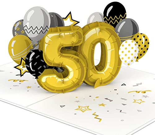 papercrush® Pop Up Karte 50. Geburtstag - 3D Geburtstagskarte mit 50 für Frau & Mann, Glückwunsch zum 50ten Geburtstag für Papa, Mama und Kollegen, Gratulationskarte für 50 jähriges Firmenjubiläum