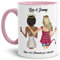 Personalisierbare Tasse - Beste Freundinnen - zum selbst Gestalten mit Spruch und Wunschnamen als anpassbares Geschenk für die Beste Freundin - Innen & Henkel Rosa, 300 ml