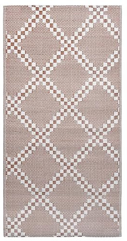 vidaXL Outdoor Teppich Zweischichtiger Jacquard Terrassenteppich Küchenteppich Außenteppich Indoor Terrasse Balkon Flur Küche Bad Braun 160x230cm PP