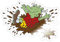 Spreadshirt Die Olchis Classic Ab In Den Schlamm Sticker, max. 10 x 10 cm, 10 x 10 cm, Transparent glänzend