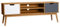 AltoBuy MARAS - Meuble TV 2 Portes Bois Massif, Blanc et Gris