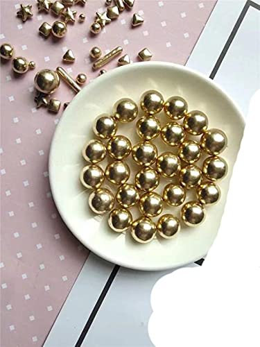 Super Gold essbare Zuckerperlen Bar Streusel Bonbonkugel Lutscher Lebensmittelfarbe Kuchen Fondant Dekorationswerkzeuge Backen Gebäck Werkzeuge-14mm Perlen,200g
