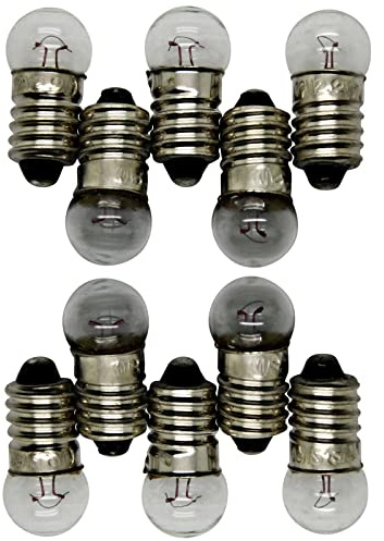 LED-Mafia E10 6V DC 2x 10x 100x 0.3A warmweiß weiße Birnen Glühlampe Schraubgewinde (10)