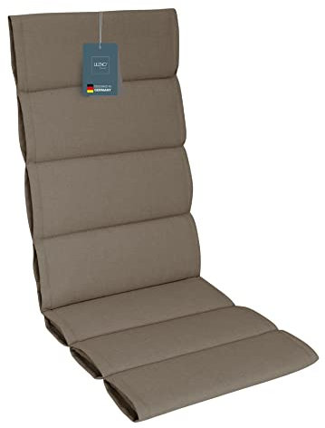 LILENO HOME Gartenstuhl Auflagen als [1er Set - Hochlehner] in Taupe - Bequeme Liegen als Sitzauflagen für Gartenmöbel - Stuhlkissen für Gartenstühle und Klappstühle
